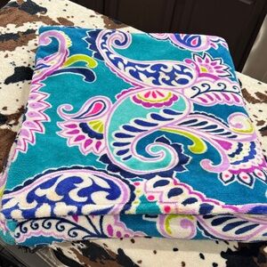 Vera Bradley Teal and Pink Paisley Throw Blanket